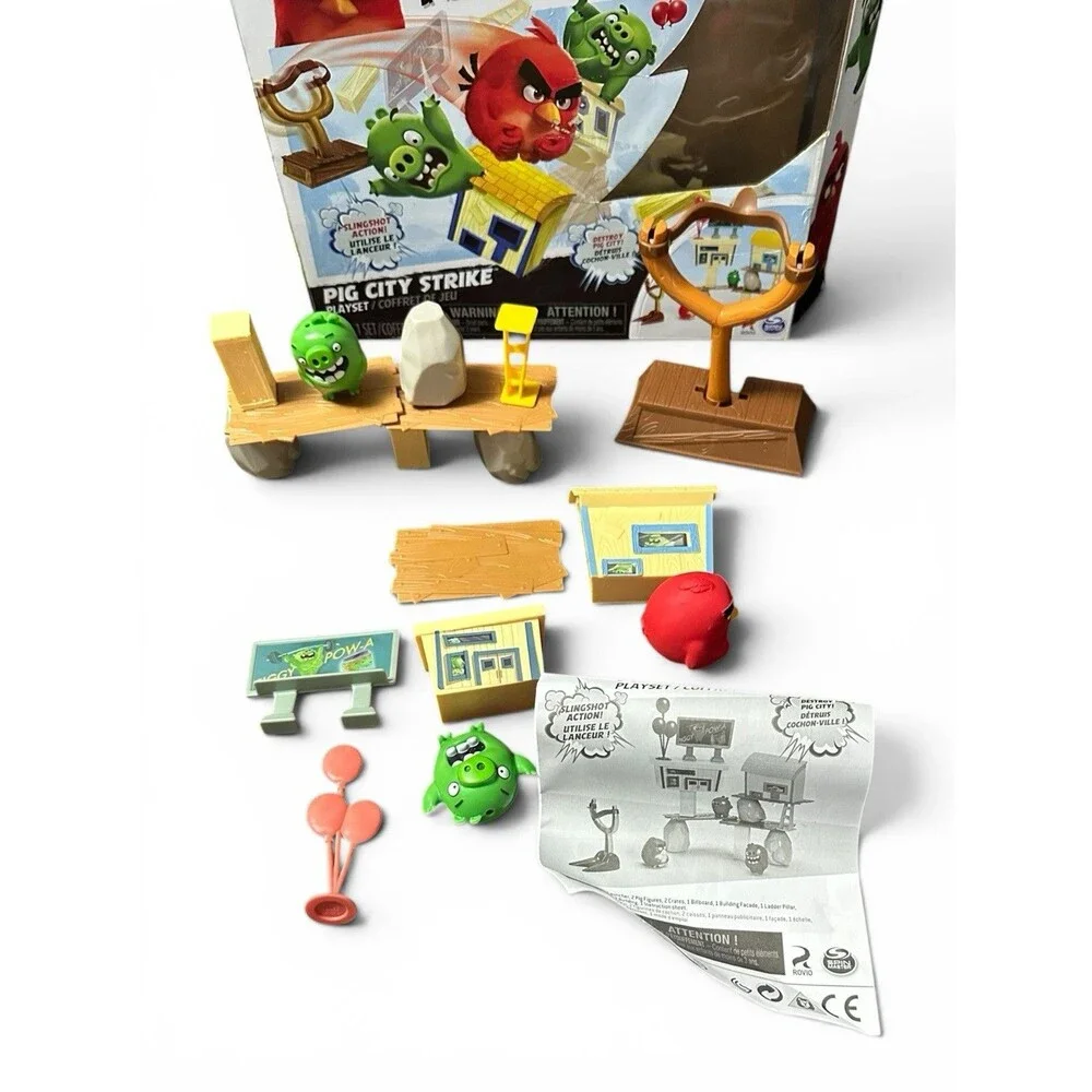 Spin Master Angry Birds Pig City Strike Slingshot Action Game Incomplete